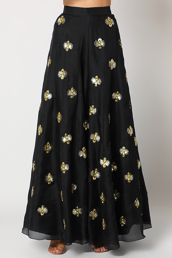 Black Embroidered Wedding Sharara Set by Maison Blu at Pernia's Pop Up Shop
